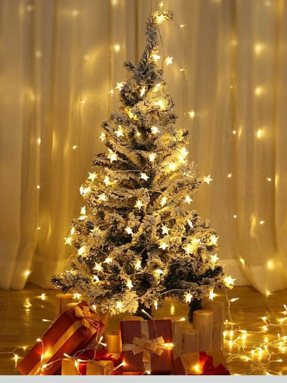 Star Fairy String Lights in Warm White Battery Operated Set of 2 Strings - Picture 3 of 7
